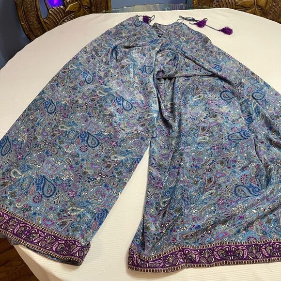 America & Beyond Blue Paisley Jumpsuit Romper Size Large - Picture 7 of 7